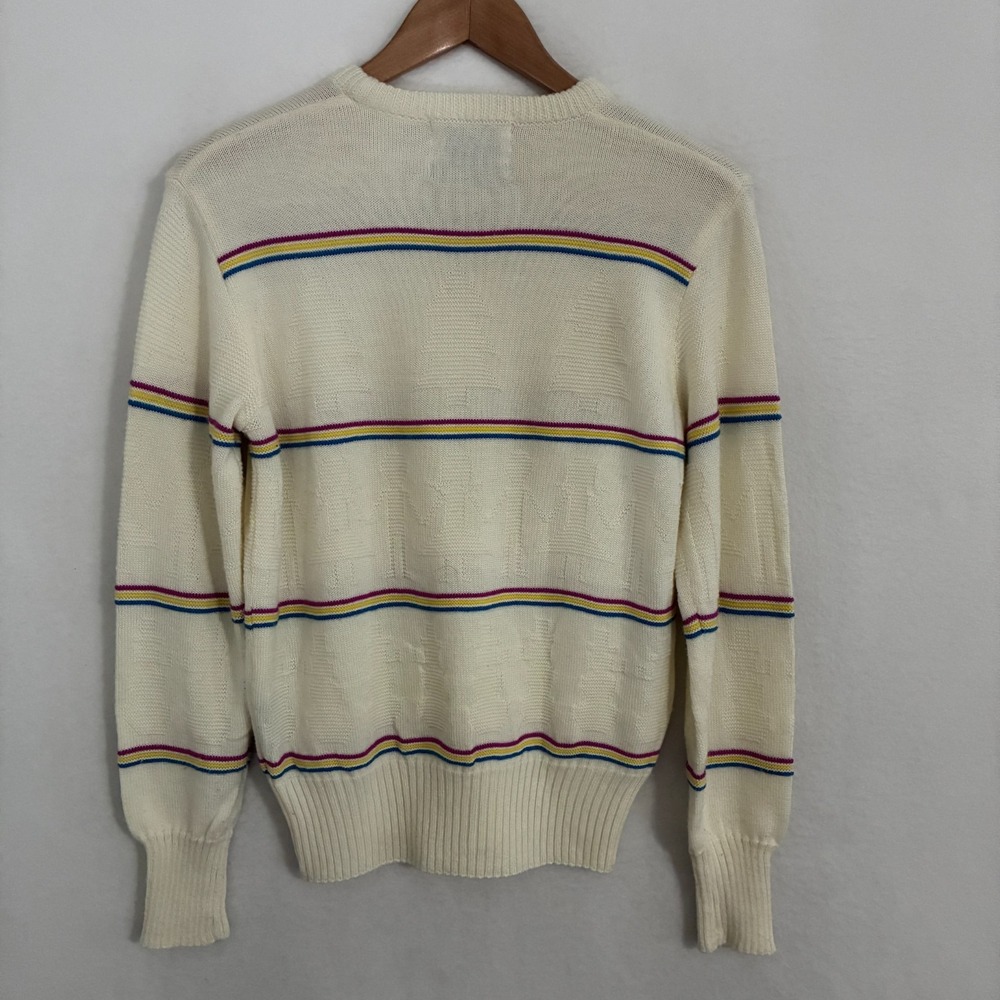 Vtg 80s Tyrolia by Head Wool Blend Sweater Womens Fits Like Size S Striped Ski - Picture 4 of 8